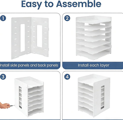 Document Tray A4 Desk Organizer Storage Box Office Supplies PVC Office Organizer