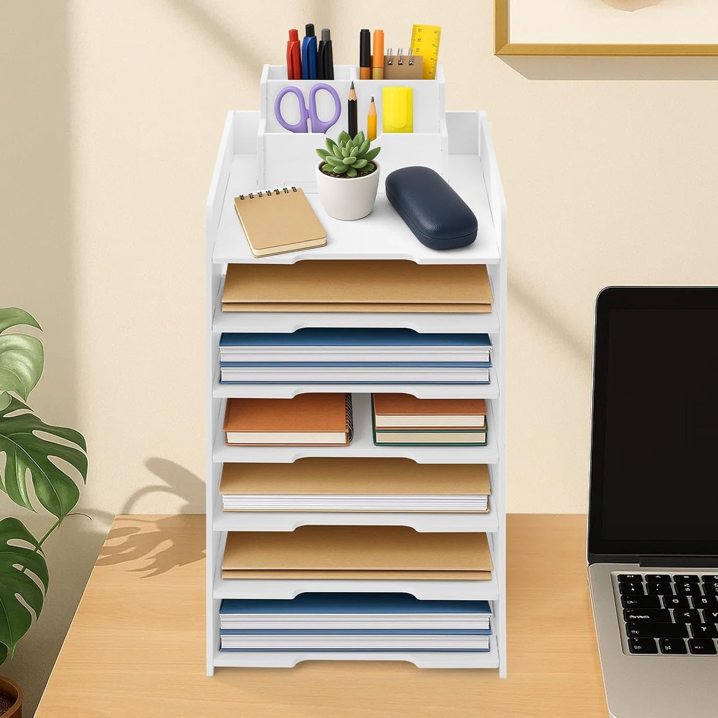 Document Tray A4 Desk Organizer Storage Box Office Supplies PVC Office Organizer