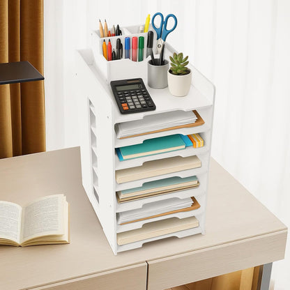 Document Tray A4 Desk Organizer Storage Box Office Supplies PVC Office Organizer