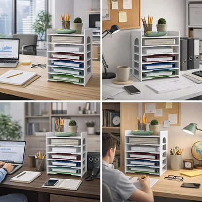 Document Tray A4 Desk Organizer Storage Box Office Supplies PVC Office Organizer