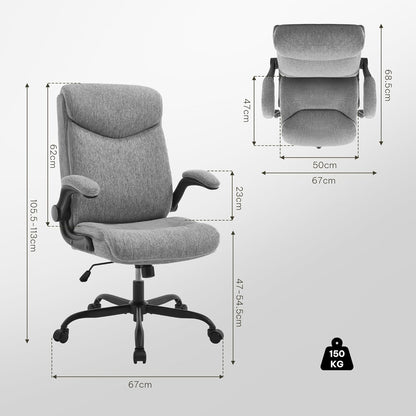 Office chair ergonomic computer chair with flip-up armrests
