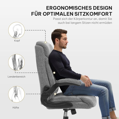 Office chair ergonomic computer chair with flip-up armrests