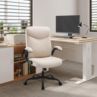 Office chair ergonomic computer chair with flip-up armrests