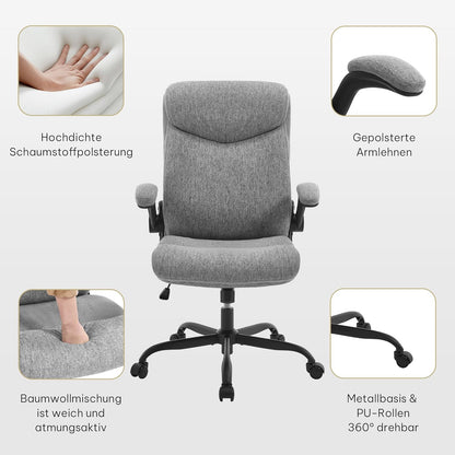 Office chair ergonomic computer chair with flip-up armrests